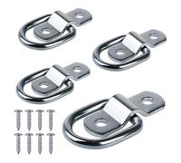 Tie Down Anchor 6/12/24Pcs Heavy Duty D-Ring Tie Down Anchors, Stainless Steel Lashing Rings for Car Boat Trailer RV Van Cargo Securing(24PCS)