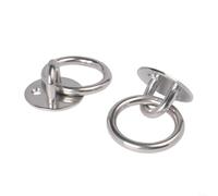 Tie Down Anchors 2 Pack Made from 316 Stainless Steel with Ring for Marine Deck Applications, Sunshade Sails, For Rigging, and Boat Line Fastening (8mm)