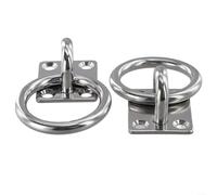 Tie Down Anchors, 2pcs M8 304 Stainless Steel Pad Eye Plates with Rings Heavy Duty Load Capacity Secure Boat Rigging Decking Shade Sails