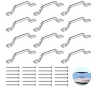 Tie Down Points For Kayak Canoe Rigging, 12 Pcs Boat Eye Straps, Kayak Deck Loops With Screws, 3 Bimini Boat Top Pad Eyes Stainless Steel