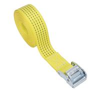 Tie Down Strap 49mm Wide, 6m Length, Heavy Duty Polyester Lashing Strap in Yellow - Strong 3 Ton Safety Pull, Adjustable for Motorcycle Cargo Trucks Trailer Luggage