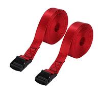 Tie Down Strap Kayak Strap Roof Rack Straps Heavy Duty Nylon Webbing with Zinc Alloy Buckle for Securing Cargo Camping Kayaks 2 Pack 25mm Black Red Wine Rope (1m / 3.3ft)