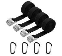 Tie Down Straps,2.5cm×2m Heavy Duty Tensioning Belts,Adjustable Tensioning Straps for Motorcycle, Cargo, Trucks, Trailer, Luggage (4)