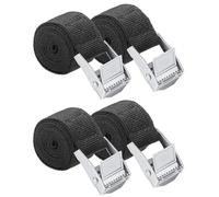 Tie Down Straps, 4 Pack Heavy Duty Tensioning Belts, 2.5m x 2M Adjustable Cargo Straps Ratchet Straps with Buckle for Trucks, Cargo, Motorcycle, Trailer, Luggage (Black)