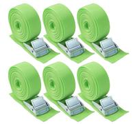 Tie Down Straps, 6 Pcs 2.5m x 25mm Adjustable Buckle Heavy Duty Lashing Straps Ratchet Tensioning Belts for Cargo Motorcycle Trailer Luggage Touring car (Green)