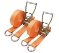 Tie Down Straps, Heavy Duty Flatbed Tie Downs, 2 Inch Straps with Double D-Rings for Flatbed Trailers Truck Cargo Securement Wheel Lift, 11023 lb Break Strength(2sets,12.0m/39.4Ft)