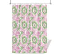 Tie Dye Abstract Shower Curtain for Bathroom, Ethnic Style Art Watercolor Pink Green Waterproof Cloth Fabric Bathroom Accessories Set with 12 Rust Proof Plastic Hooks, 36” x 78”