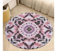 Tie Dye Area Rug Washable Circle Carpet Non-Slip Round Floor Rug Small Low Pile Waterproof Print Door Mat Pad Decor for Bedroom Living Room Bathroom Kitchen 60 * 60cm