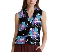 Tie Dye Atomic Science Physics Casual Women's Vests Suit Waistcoat Button Down Sleeveless Blazer Jacket 3XL