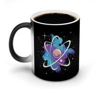 Tie Dye Atomic Science Physics Cute Coffee Cup with Handle Hot Changing Graphic Ceramic Travel Mug