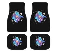 Tie Dye Atomic Science Physics Fashion Car Floor Mats Set of 4 Waterproof Non-Slip Carpet Accessories