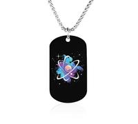 Tie Dye Atomic Science Physics Fashion Pendant Necklace Chain Personalized Graphic Jewellery
