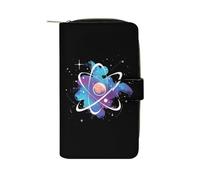 Tie Dye Atomic Science Physics Long Purses for Women Leather Card Holder Mens Wallet Coin Purse