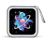 Tie Dye Atomic Science Physics Portable CD Case Holder 48 Capacity Travel DVD Storage Boxs Wallet Bag