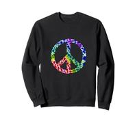 Tie Dye Batik Colorful Peace Sign Sweatshirt