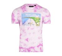 Tie Dye Beach T-Shirt Summer Holiday Tropical Paradise Graphic Print Tee Crew Neck Short Sleeve Top Pink M