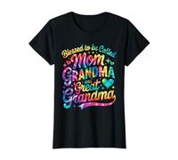 Tie Dye Blessed to Be Called Mom Grandma Great Grandma Women T-Shirt