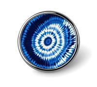 Tie-dye Blue Round Badge Personalized Metal Lapel Pin Badges Fit Clothing Bags Hat Humorous Printed Brooch Badge Party Decorations Accessories for Men Women