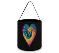 Tie Dye Butterfly Novelty Easter Basket Bucket Bag for Easter Egg Hunts Party Favor Decor