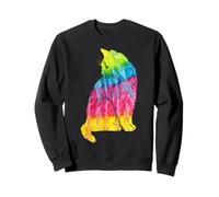 Tie Dye Cat Lover Colorful Feline Abstract Art Sweatshirt