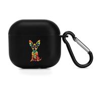 Tie Dye Chihuahua Dog Novelty Protective Cases Cover Compatible for AirPods 4 Funny Headphone Case Storage Boxes for Women Men