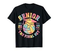 Tie dye Class of 2027 Senior Volleyball The Final Set Grad T-Shirt