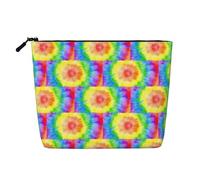 Tie Dye Daily Use Makeup Bag Fake Hemp Travel Toiletry Organizer Large Capacity Water Resistant