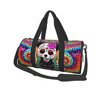 Tie Dye Day of The Dead Sugar Skull Cat Travel Duffel Bags Gym Sports Luggage Large Travel Tote Bag Overnight Weekend Bags for Man and Women