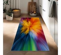 Tie Dye Dynamic Flowers Stripes Runner Rug for Entryway 80 x 120 cm Long Carpet, Fantasy Vision Rug Runners Bedroom Floor, Washable Non Shedding Carpets for Hallway Entryway Kitchen