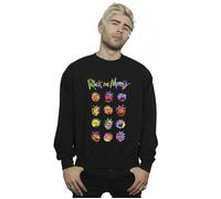 Tie Dye Faces Sweatshirt Rick & Morty Black 5XL