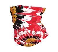Tie Dye Flower Gerbera Daisy Abstract Red Breathable Face Shield Unisex Face Cover Bandana For Outdoor Running Men