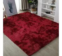 Tie Dye Fluffy Soft Rug for Kids Room Anti-Skid Large Fuzzy Shag Faux Fur Area Rugs Modern Indoor Home Living Room Floor Carpet for Children Bedroom Rugs,Red,200 x 300cm