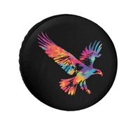 Tie-dye Flying Ea-gles Funny Spare Wheel Cover Universal Tire Covers Waterproof Tyre Protectors for Travel Trailer Truck SUV