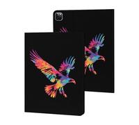 Tie-dye Flying Ea-gles Funny Tablet Cases Multi-Viewing Angels Trifold Stand Case Compatible with iPad Series