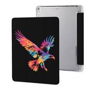 Tie-dye Flying Ea-gles Funny Tablet Cases Pen Holder Trifold Stand Protective Cover Compatible with iPad Series