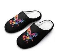 Tie-dye Flying Ea-gles Men's Cotton Slippers Indoor House Shoes Warm Gift for Travel Bedroom Hotel 13-14（46-47）