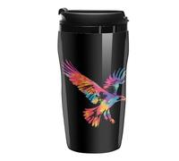 Tie-dye Flying Ea-gles Portable Coffee Cups Insulated Mug Water Tumbler with Lid Sealed for Hot Cold Drinks 250ml