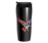 Tie-dye Flying Ea-gles Portable Coffee Cups Insulated Mug Water Tumbler with Lid Sealed for Hot Cold Drinks 350ml