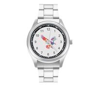 Tie-dye Flying Ea-gles Simple Stainless Watch Fashion Designer Wristwatch Easy Reader Analog Watches Gifts for Men