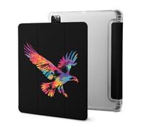 Tie-dye Flying Ea-gles Slim Tablet Cases Pen Holder Trifold Stand Protective Cover Compatible with iPad 2020 Series