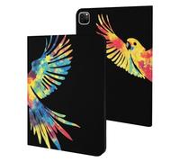 Tie-dye Flying Parrot Bird Funny Tablet Cases Multi-Viewing Angels Trifold Stand Case Compatible with iPad Series