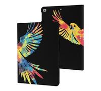 Tie-dye Flying Parrot Bird Funny Tablet Cases Multi-Viewing Angels Trifold Stand Case Compatible with iPad Series