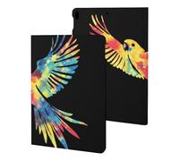 Tie-dye Flying Parrot Bird Funny Tablet Cases Multi-Viewing Angels Trifold Stand Case Compatible with iPad Series