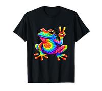 Tie Dye Frog Peace Sign Hippie 60s 70s Party Costume T-Shirt