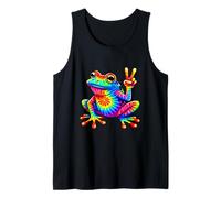 Tie Dye Frog Peace Sign Hippie 60s 70s Party Costume Tank Top