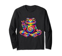 Tie Dye Frog Peace Sign Hippie 60s 70s Trippy Psychedelic Long Sleeve T-Shirt
