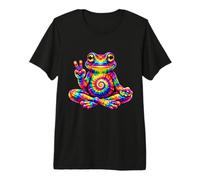 Tie Dye Frog Peace Sign Hippie 60s 70s Trippy Psychedelic Premium T-Shirt