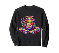 Tie Dye Frog Peace Sign Hippie 60s 70s Trippy Psychedelic Sweatshirt