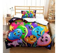 Tie Dye Graffiti Duvet Cover Bedding Set,3D Duvet Cover with Pillowcases, for Soft Microfiber Quilt Cover with Zipper Closure 3 Piece Set Single(135x200cm)