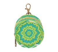 Tie Dye Green Blue Circle Newborned Girl Pacifiers Holder Case with Zipper and Clip Key Chain Wallet, Baby Essentials estuche para chupetes de